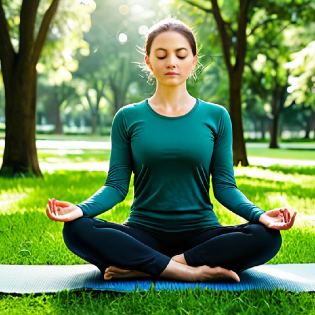**
"A serene woman meditating in a lush green park, fully clothed in modest yoga attire, sunlight filtering through the trees, calm expression, perfect anatomy, natural pose, safe for work, appropriate content, family-friendly, professional photography, high quality."
**