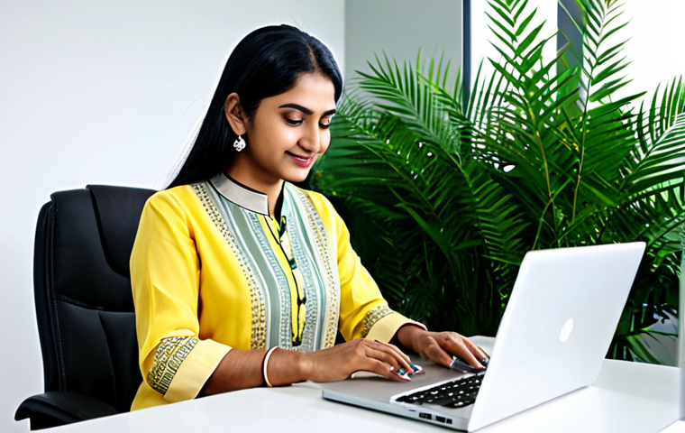 **
A professional South Asian woman, fully clothed in a modest, elegant salwar kameez, working on a laptop at a bright, modern desk. The office is clean and well-lit, with plants in the background. Safe for work, appropriate content, perfect anatomy, natural proportions, well-formed hands, proper finger count, professional.
**