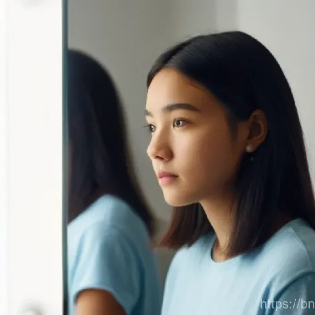 자기 수용과 자기 사랑의 차이 - **Prompt for Self-Acceptance: "Embracing Imperfections"**
"A candid, soft-focus portrait of a di...
