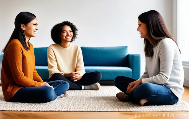자기 수용을 위한 지원 그룹 참여하기 - **Prompt 1: A Serene Support Group Gathering**
"A diverse group of five adults (20s-60s, mixed g...